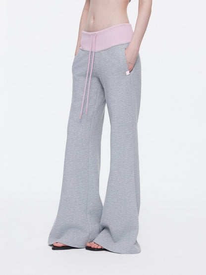 Contrasting Casual Wide-Leg Slimming Floor-Length Bootcut Sweatpants【s0000015537】