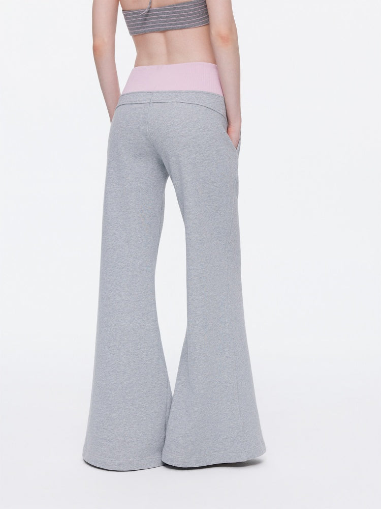 Contrasting Casual Wide-Leg Slimming Floor-Length Bootcut Sweatpants【s0000015537】
