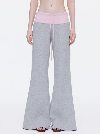 Contrasting Casual Wide-Leg Slimming Floor-Length Bootcut Sweatpants【s0000015537】