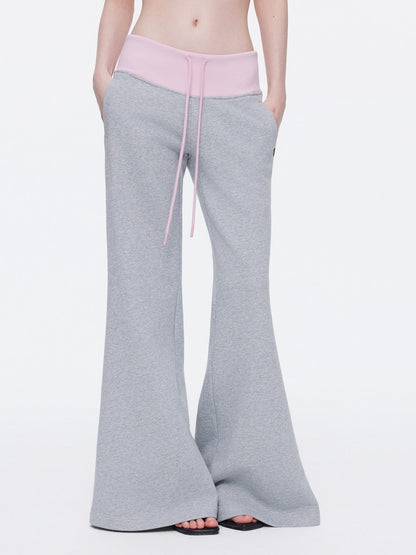 Contrasting Casual Wide-Leg Slimming Floor-Length Bootcut Sweatpants【s0000015537】