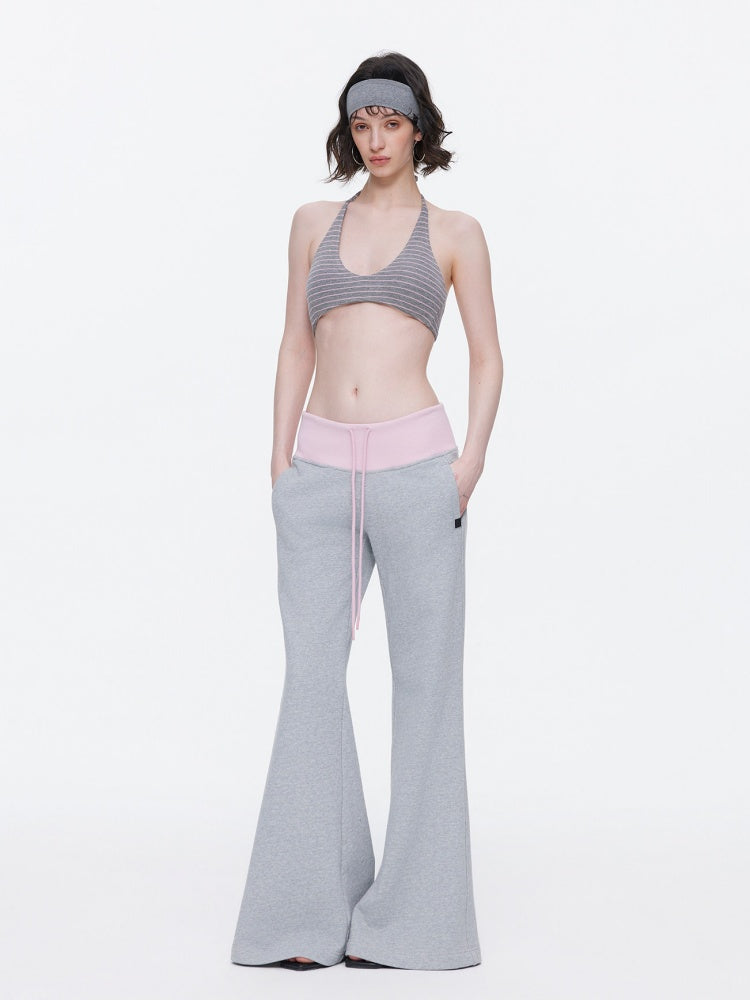 Contrasting Casual Wide-Leg Slimming Floor-Length Bootcut Sweatpants【s0000015537】