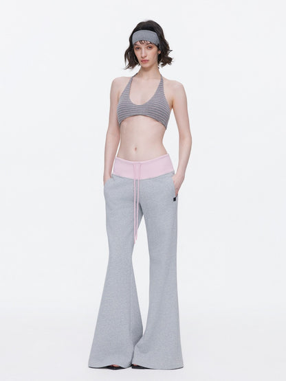 Contrasting Casual Wide-Leg Slimming Floor-Length Bootcut Sweatpants【s0000015537】