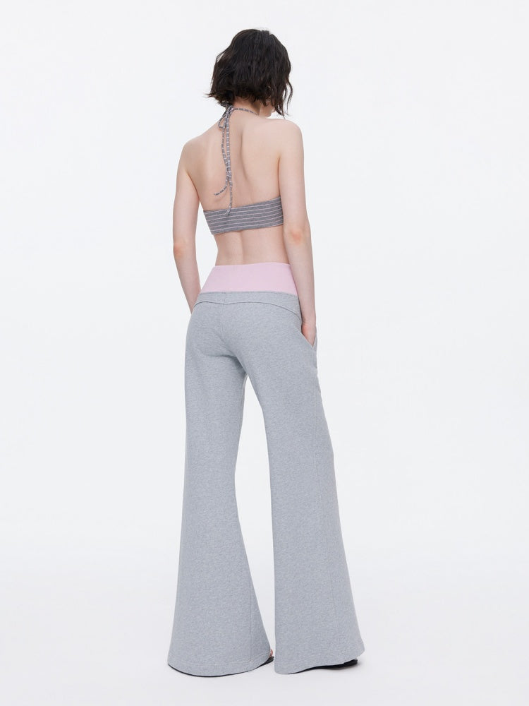 Contrasting Casual Wide-Leg Slimming Floor-Length Bootcut Sweatpants【s0000015537】
