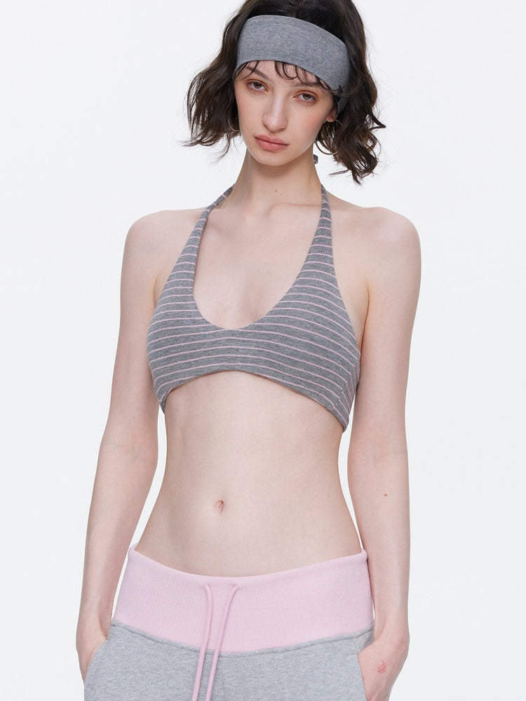Off-Shoulder Contrast Top Slimming Slanted Sweatshirt【s0000015538】