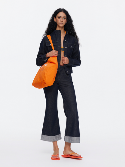 Retro High-Stitch Hem Slightly Flared Cropped Denim Jeans【s0000015541】