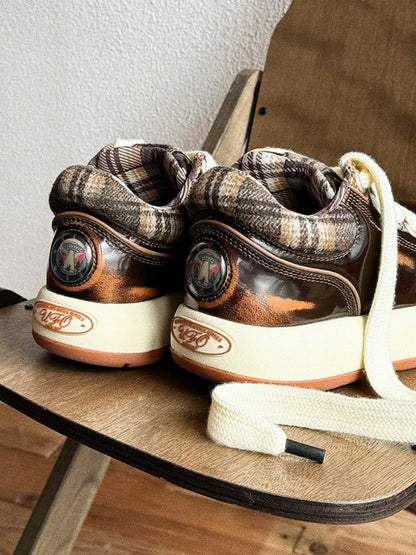 Chunky Sole Cute-Ugly Plaid Shoes【s0000015629】