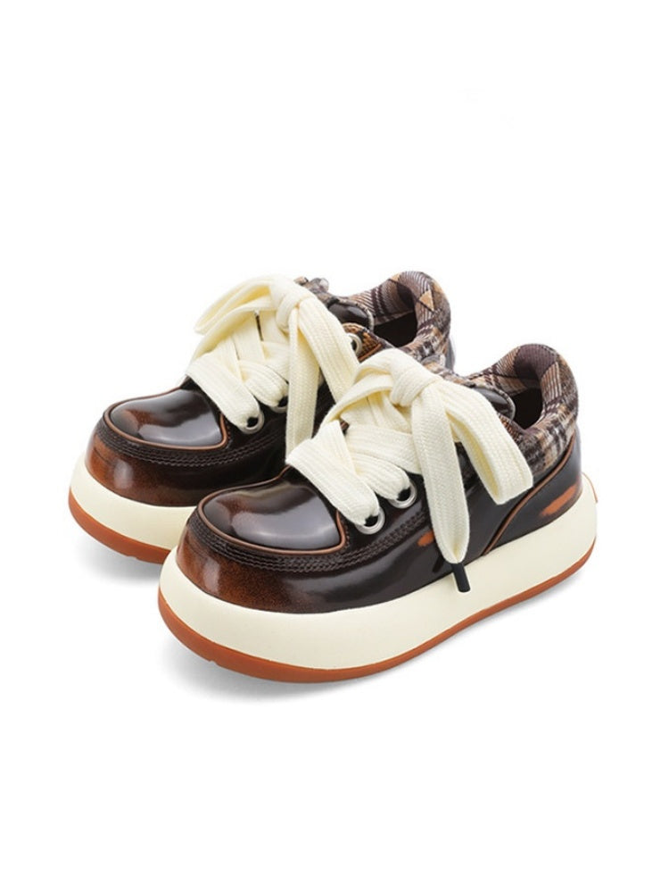 Chunky Sole Cute-Ugly Plaid Shoes【s0000015629】