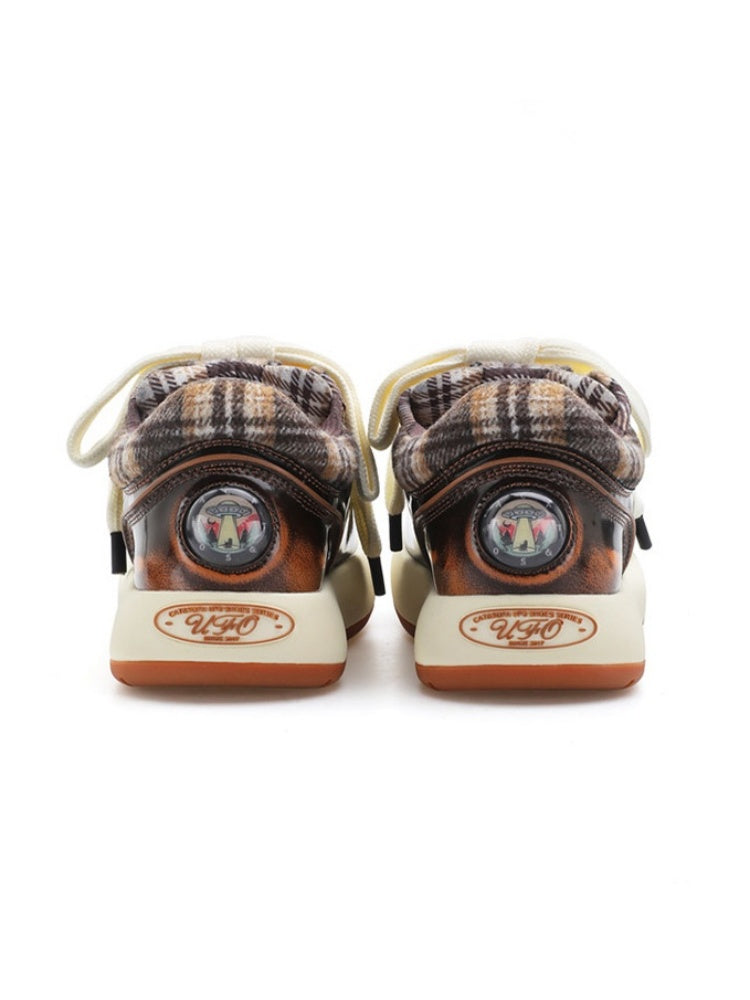 Chunky Sole Cute-Ugly Plaid Shoes【s0000015629】
