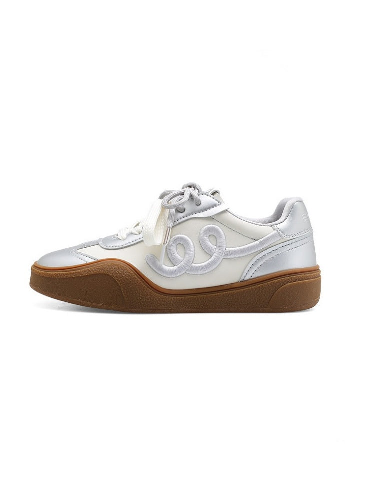 Moonlight Silver Training Embroidered Platform Shoes【s0000015631】