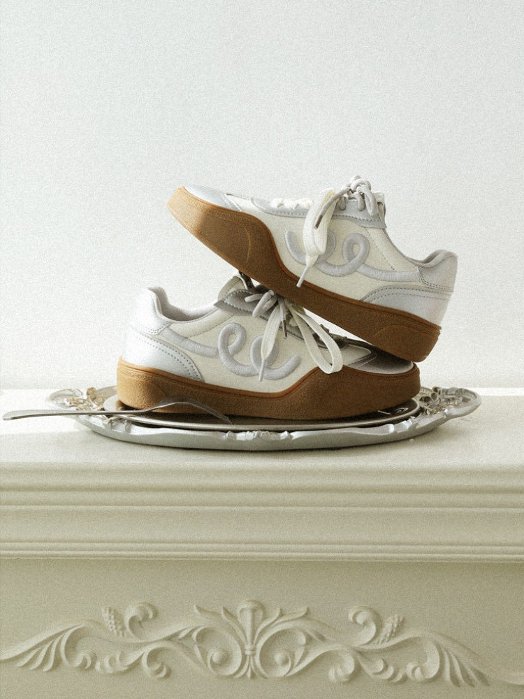Moonlight Silver Training Embroidered Platform Shoes【s0000015631】