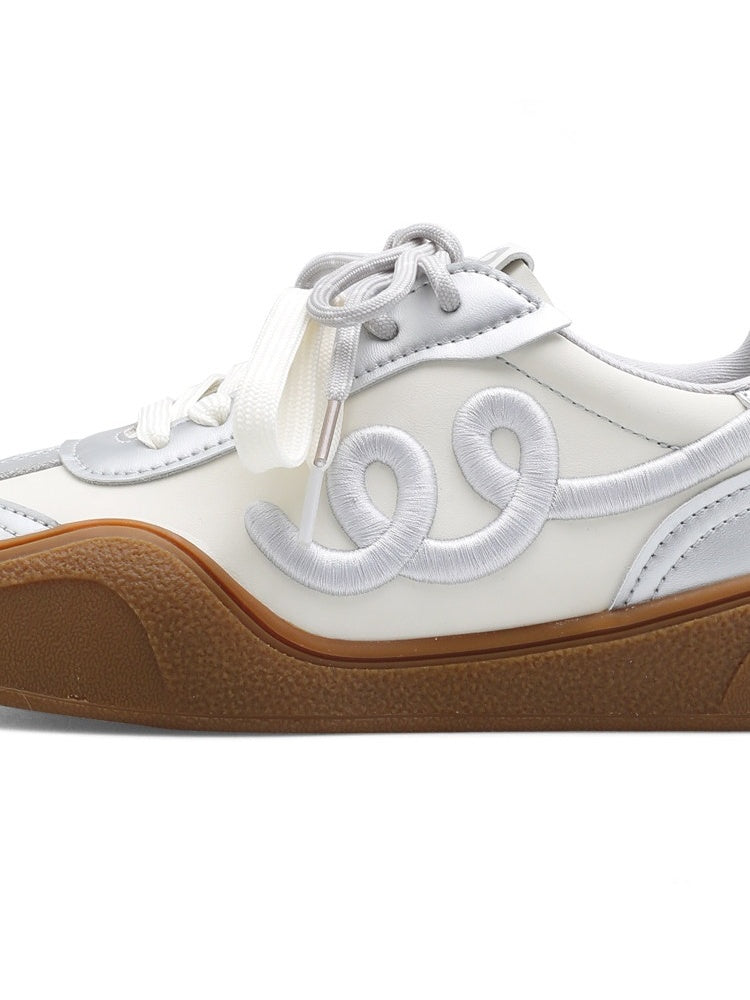 Moonlight Silver Training Embroidered Platform Shoes【s0000015631】