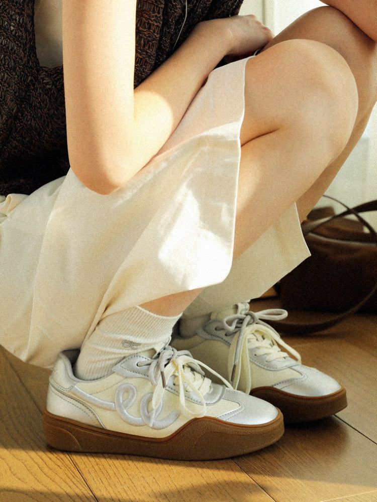 Moonlight Silver Training Embroidered Platform Shoes【s0000015631】