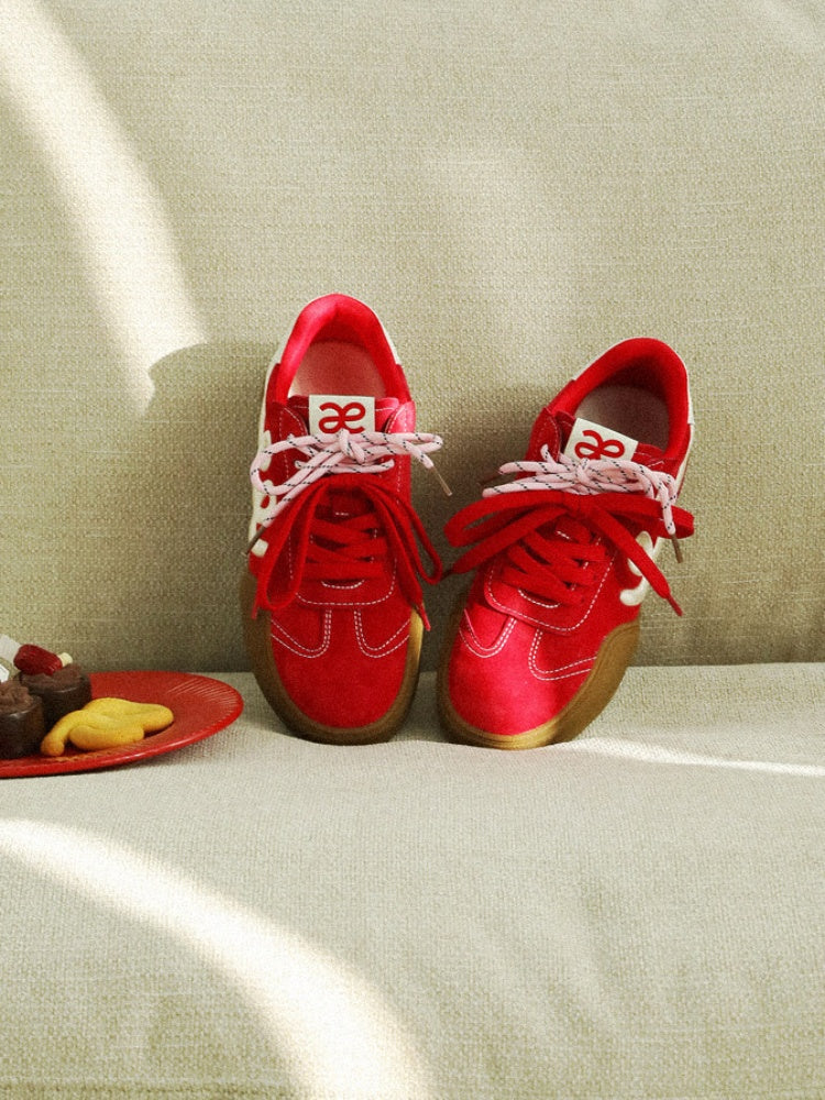 German Training Embroidered Casual Sports Red Shoes【s0000015632】