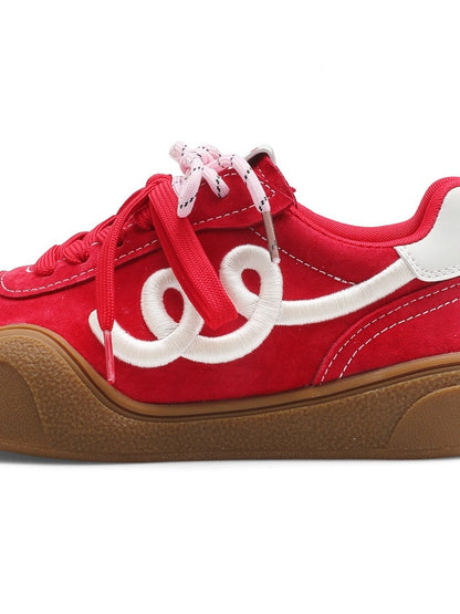 German Training Embroidered Casual Sports Red Shoes【s0000015632】