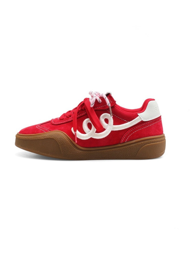 German Training Embroidered Casual Sports Red Shoes【s0000015632】