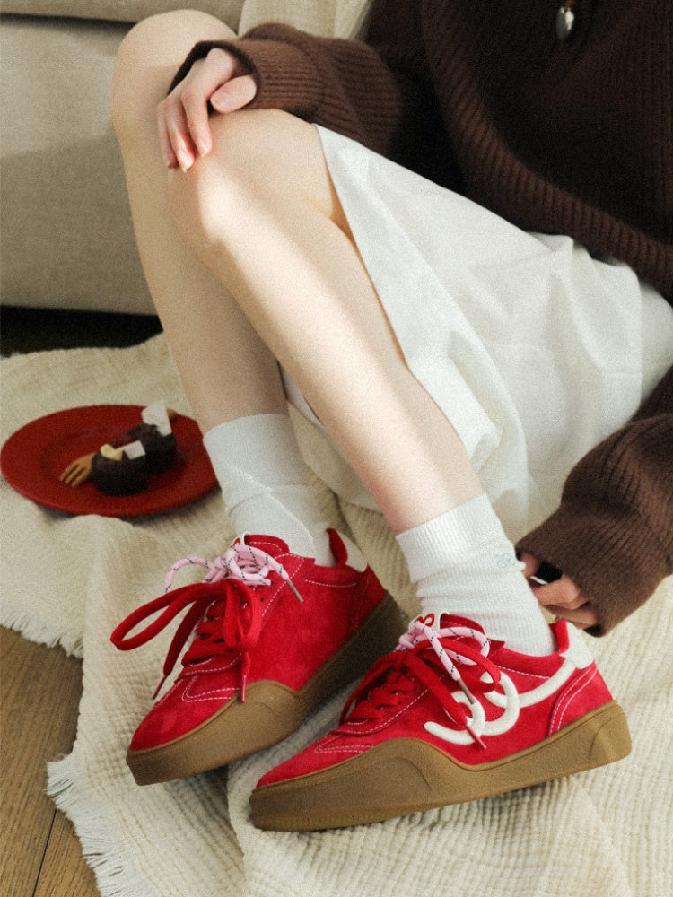 German Training Embroidered Casual Sports Red Shoes【s0000015632】