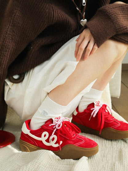 German Training Embroidered Casual Sports Red Shoes【s0000015632】