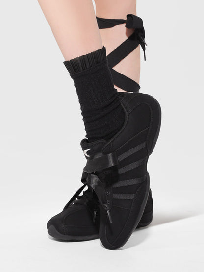 Ballet Vintage Black Classic German Training Thin-Soled Indoor Yoga Shoes【s0000015635】