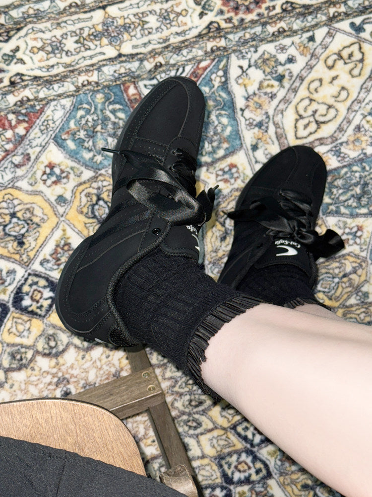 Ballet Vintage Black Classic German Training Thin-Soled Indoor Yoga Shoes【s0000015635】