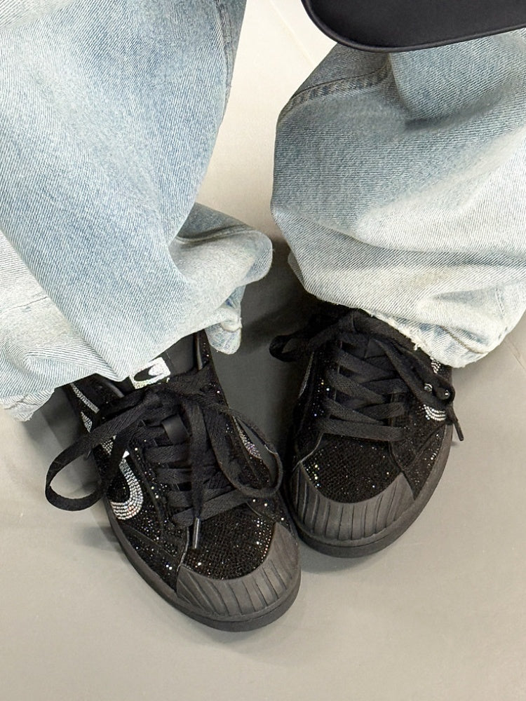 Sparkle Shell Head Sneaker Heel-Up Casual Training Shoes【s0000015636】