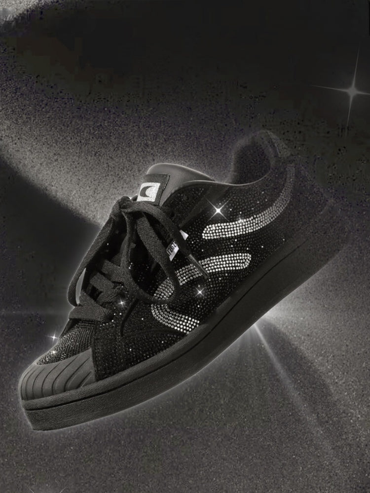 Sparkle Shell Head Sneaker Heel-Up Casual Training Shoes【s0000015636】