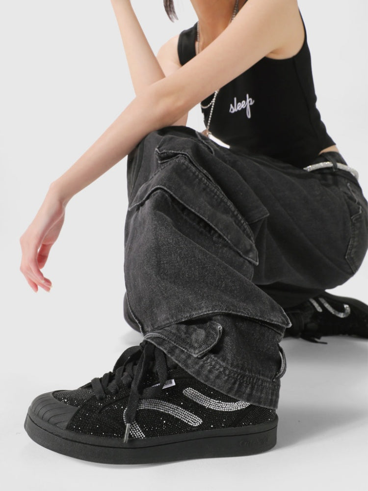 Sparkle Shell Head Sneaker Heel-Up Casual Training Shoes【s0000015636】