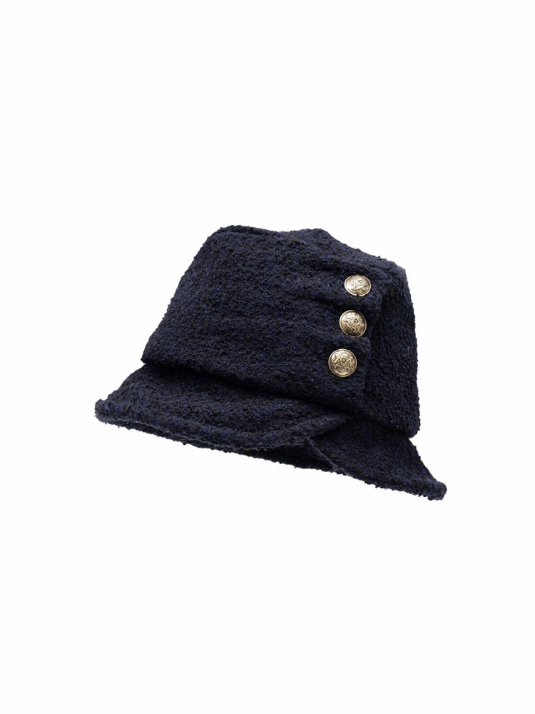 Woolen Pleated Bucket Hat【s0000015639】