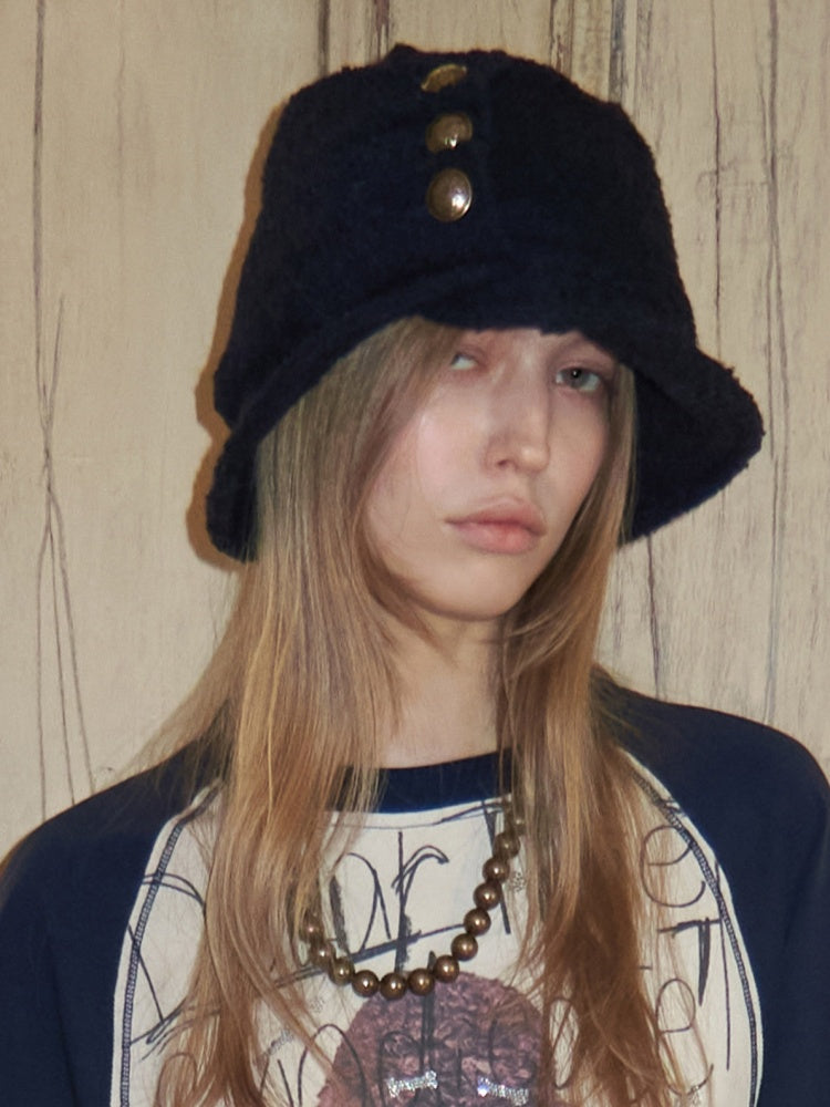 Woolen Pleated Bucket Hat【s0000015639】