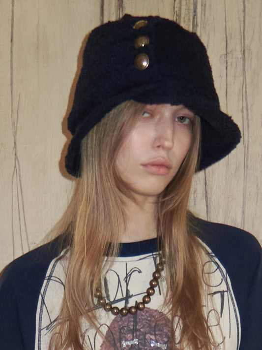 Woolen Pleated Bucket Hat【s0000015639】