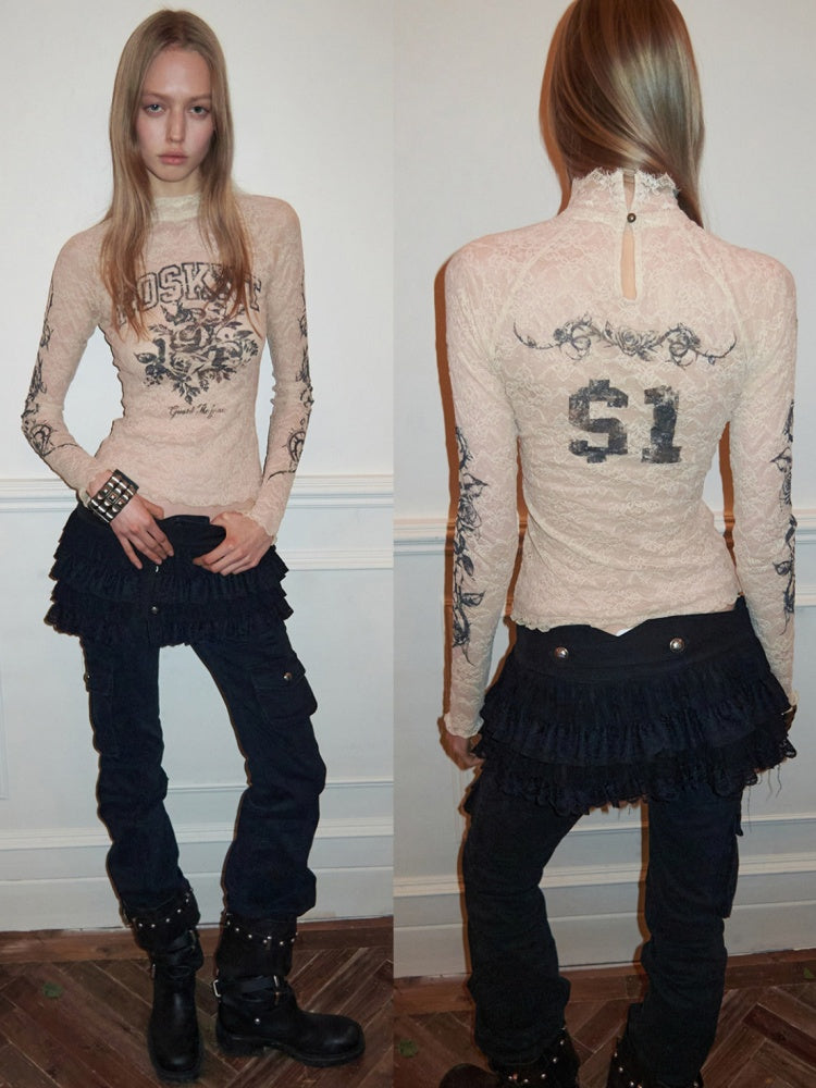 Distressed Multilayer Metal Lace-Strap Rivet Knight Boots【s0000015645】