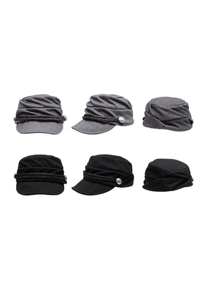 Court Style 3D Pleated Braided Belt Pile Hat【s0000015647】