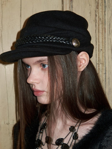 Court Style 3D Pleated Braided Belt Pile Hat【s0000015647】