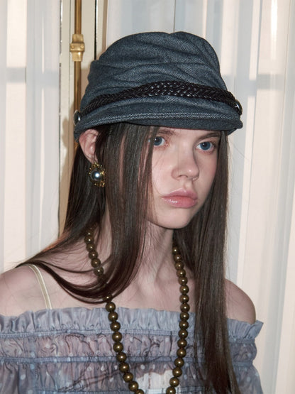 Court Style 3D Pleated Braided Belt Pile Hat【s0000015647】