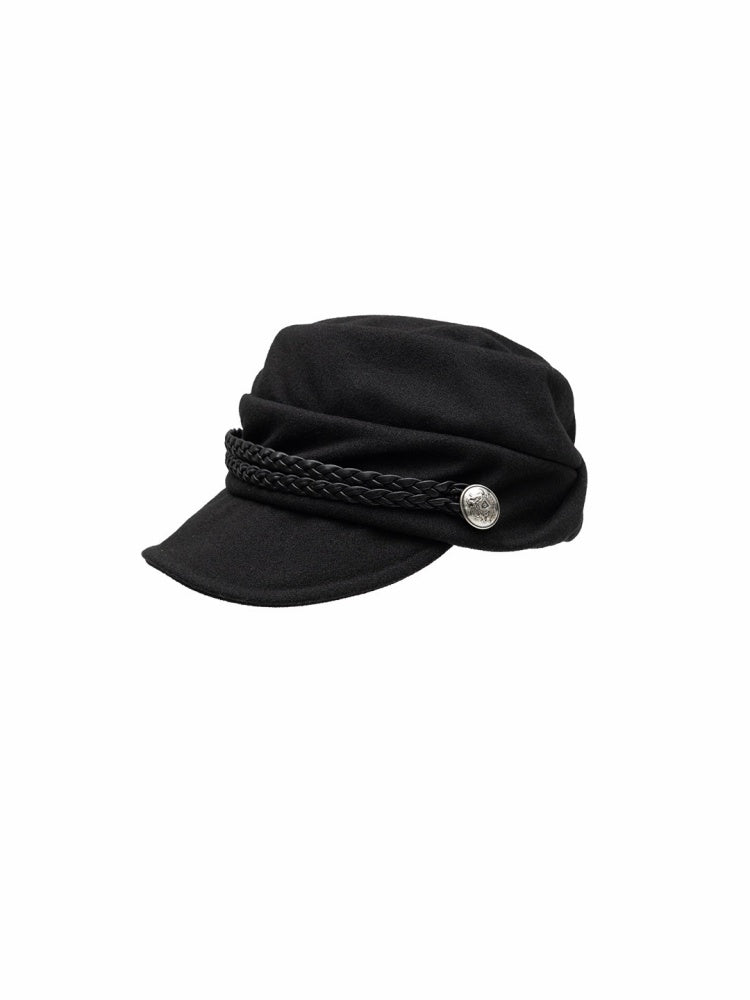 Court Style 3D Pleated Braided Belt Pile Hat【s0000015647】
