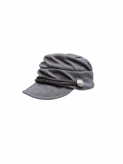 Court Style 3D Pleated Braided Belt Pile Hat【s0000015647】