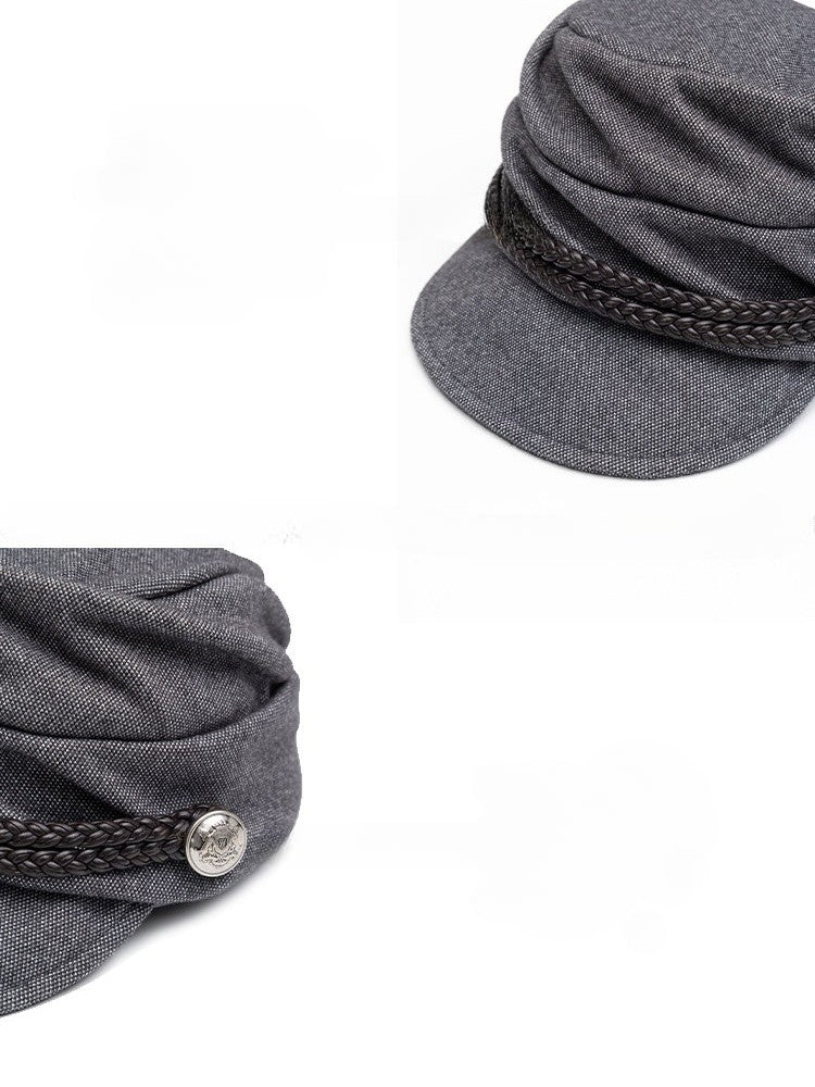 Court Style 3D Pleated Braided Belt Pile Hat【s0000015647】