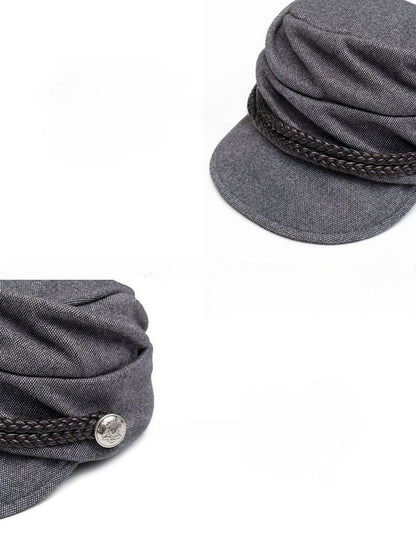 Court Style 3D Pleated Braided Belt Pile Hat【s0000015647】