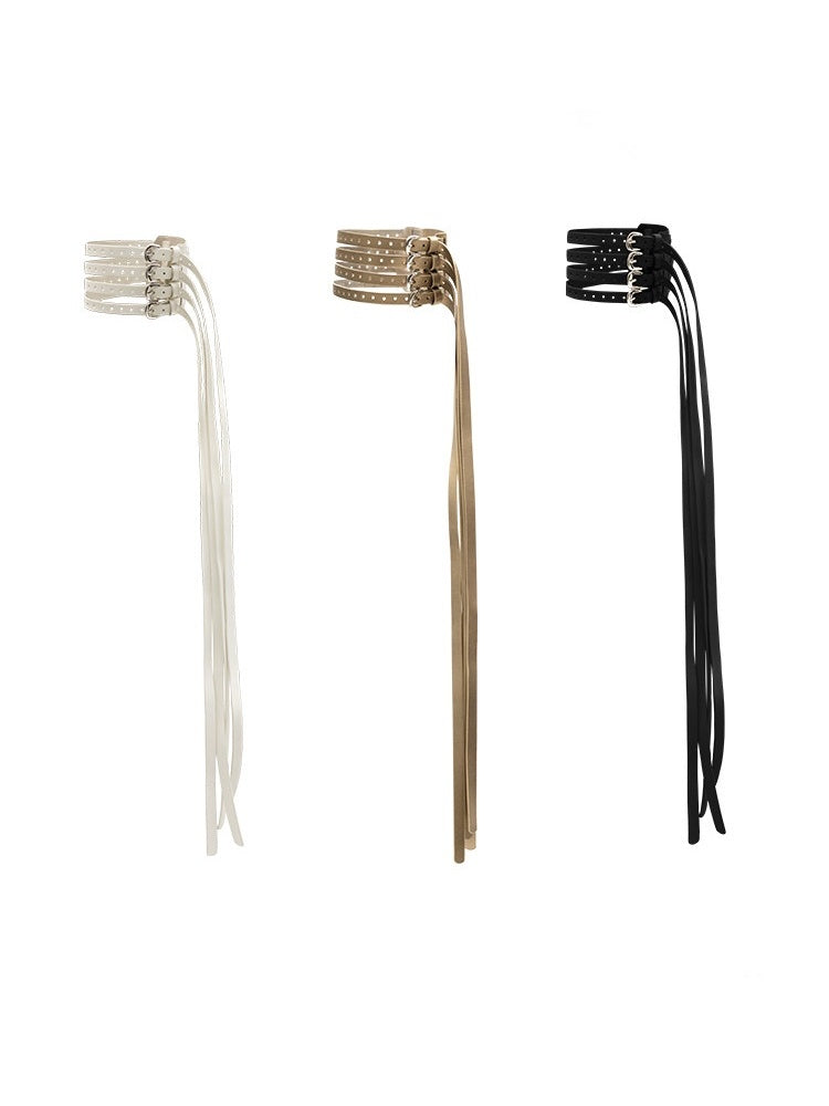 Metal Buckle Multi-Layer Fringe Strap Bracelet Adjustable Dual-Use【s0000015648】