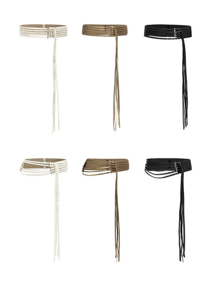 Metal Buckle Multi-Layer Fringe Strap Bracelet Adjustable Dual-Use【s0000015648】
