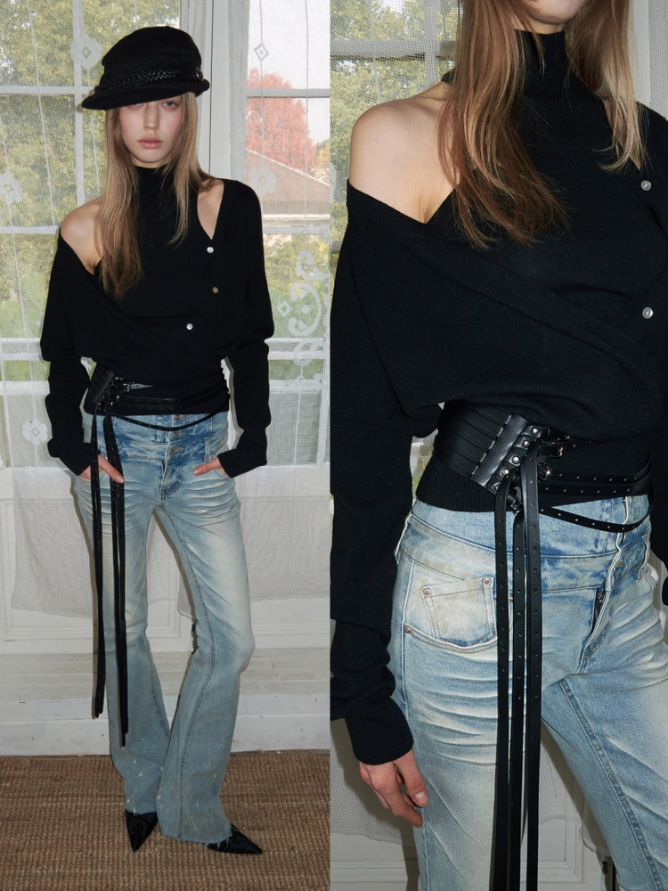 Metal Buckle Multi-Layer Fringe Strap Bracelet Adjustable Dual-Use【s0000015648】