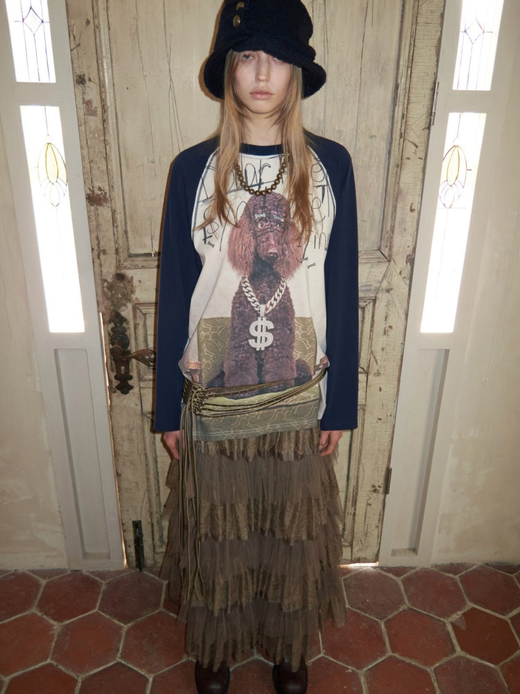 Lace Multi-Layer Mesh Patchwork Cake Skirt【s0000015649】