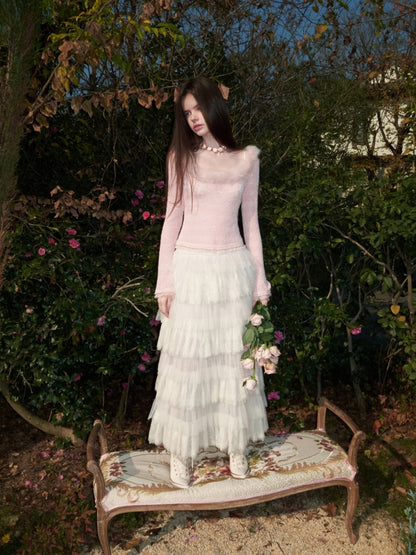 Lace Multi-Layer Mesh Patchwork Cake Skirt【s0000015649】
