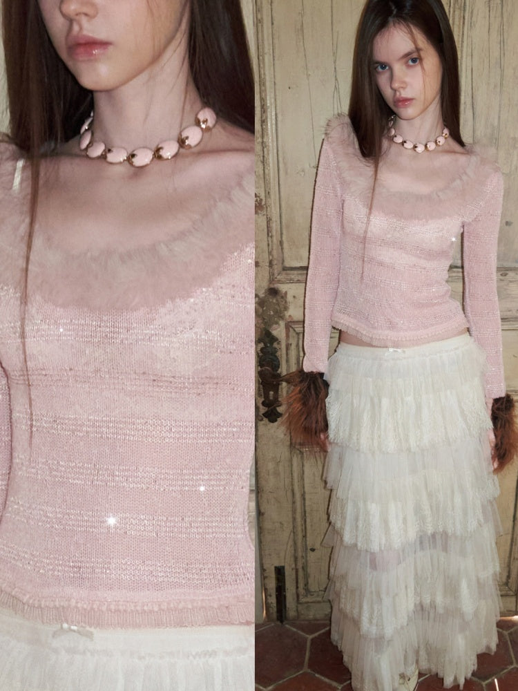 Lace Multi-Layer Mesh Patchwork Cake Skirt【s0000015649】