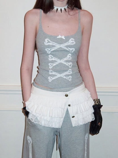 Metal Buckle Chiffon Lace Multi-Layer Puffy Cake Skirt【s0000015650】