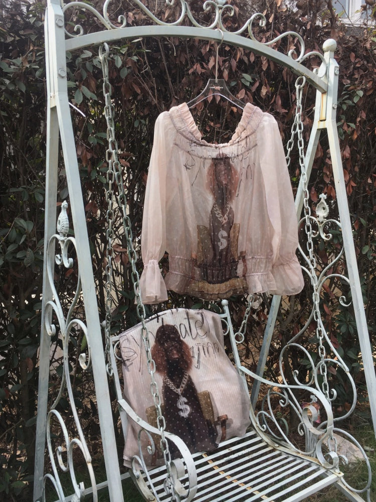 Dogs Love Double-Layer Printed Chiffon Skirt【s0000015652】