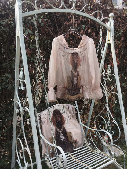 Dogs Love Double-Layer Printed Chiffon Skirt【s0000015652】