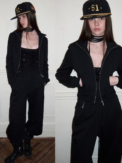 Bone Bead Embroidered Large U-Neck Vest【s0000015653】