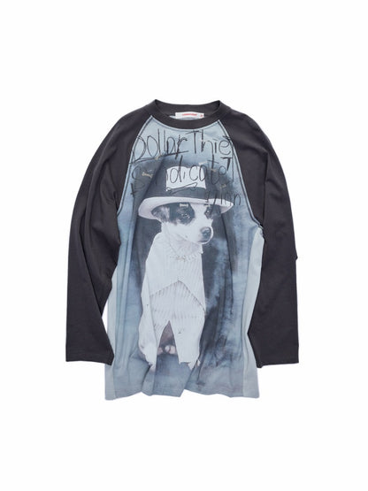 Cat & Dog Love Bone Rhinestone Raglan Sleeve T-Shirt【s0000015654】