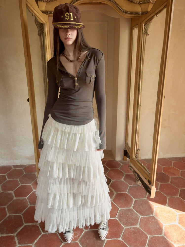 Small Pocket Henry Neck Long Sleeve Knit T-shirt/Drawstring Hip Hugging Dress【s0000015656】