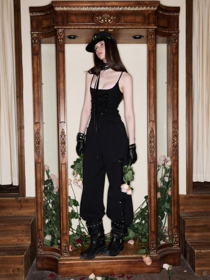 Bone Bead Embroidered Stand Up Collar Short Sweatshirt Jacket & Pants Set【s0000015657】